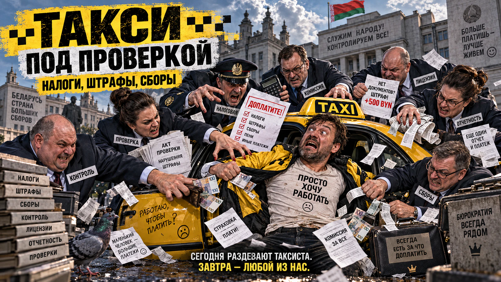 Таксистам и перевозчикам выставили счёт на десятки миллионов
